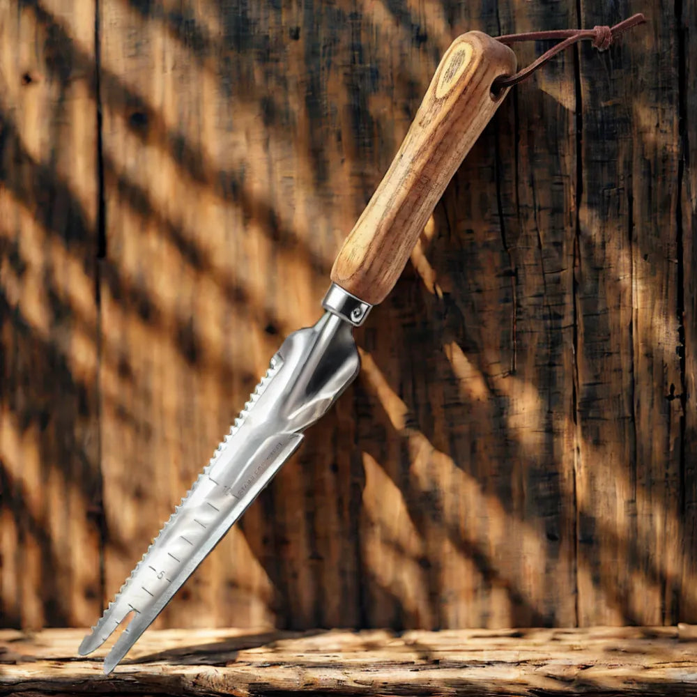 Capinador-Manual-Multiuso-Ferramenta-de-Jardinagem-5-em-1-com-Cabo-de-Madeira-e-Lâmina-em-V-loja-do-jardinista