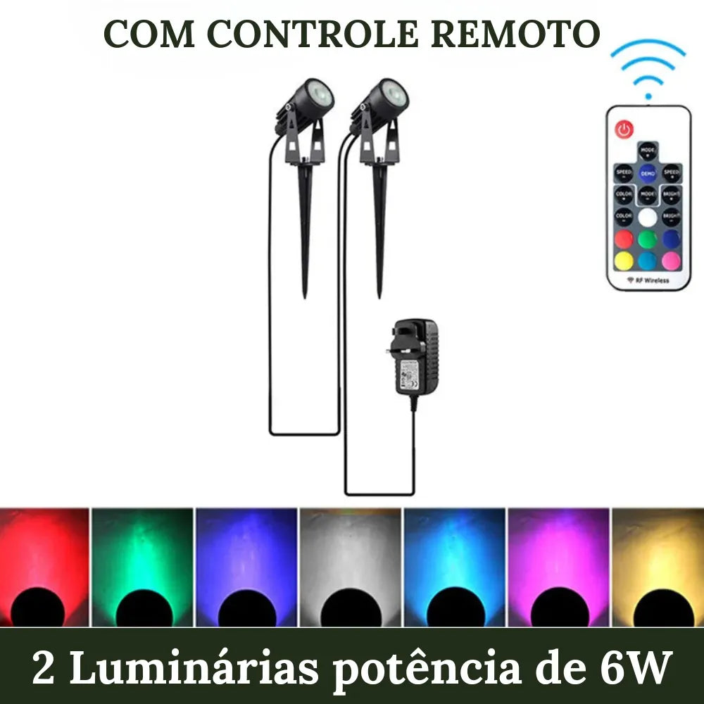 2 Luminárias de 6W com controle remoto
