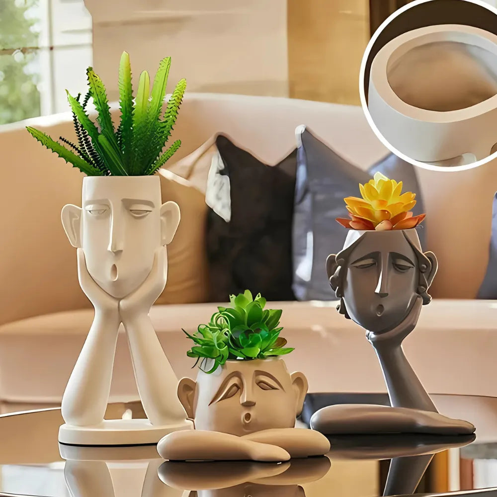Trio-de-Vasos-Abstratos-em-Resina-Faces-Emocionais-Loja-do-Jardinista