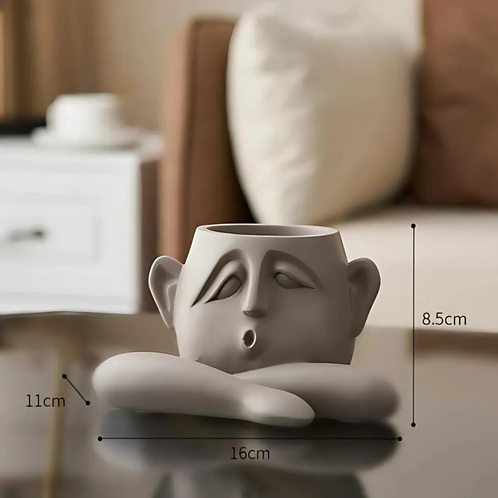 Trio-de-Vasos-Abstratos-em-Resina-Faces-Emocionais-Loja-do-Jardinista