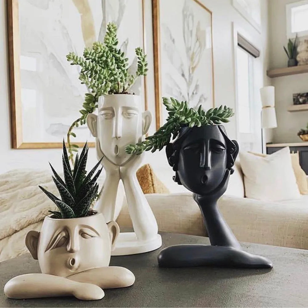 Trio-de-Vasos-Abstratos-em-Resina-Faces-Emocionais-Loja-do-Jardinista