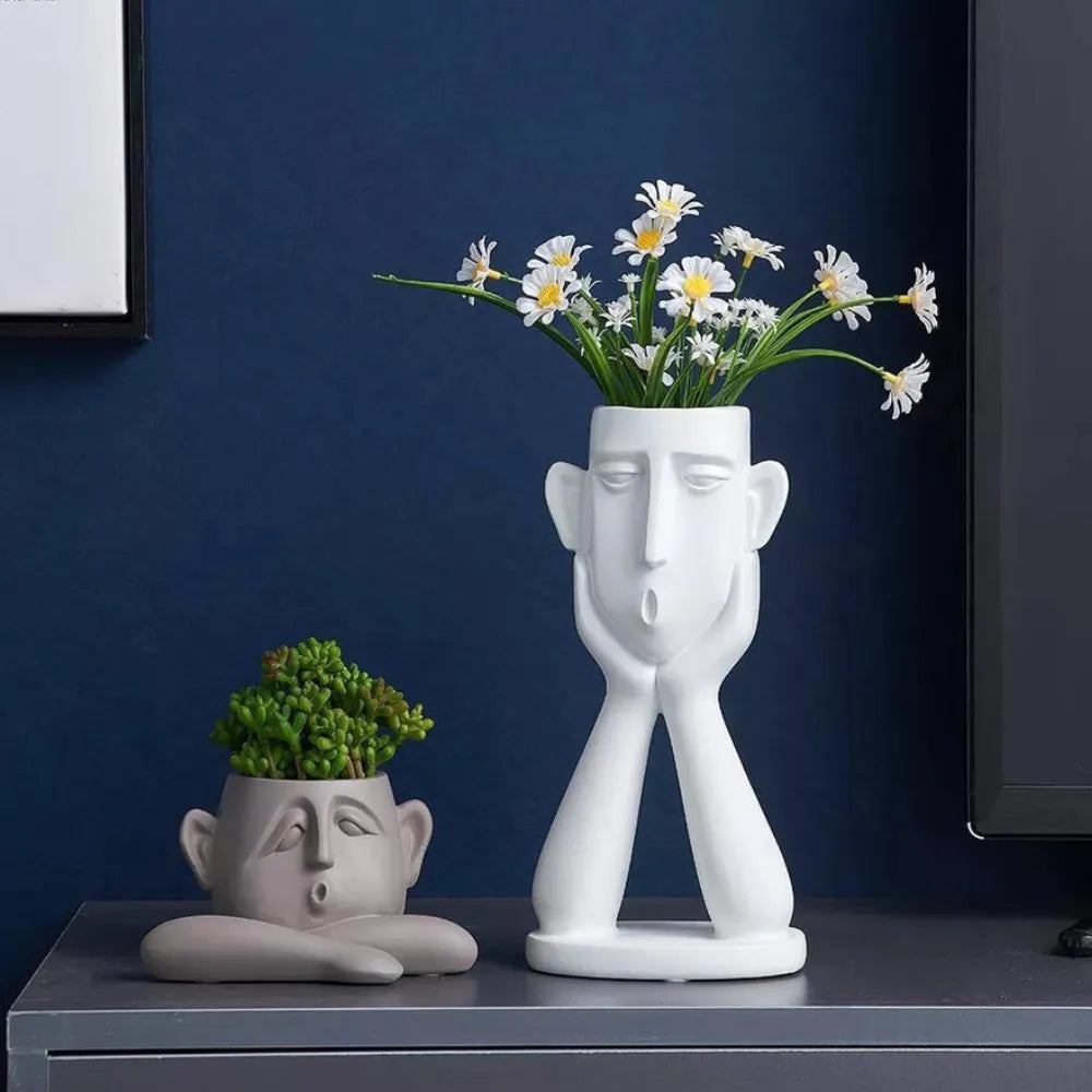 Trio-de-Vasos-Abstratos-em-Resina-Faces-Emocionais-Loja-do-Jardinista