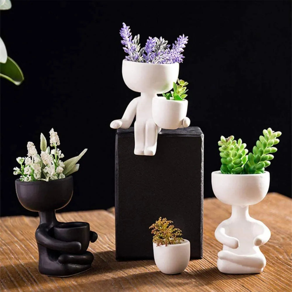 Vaso-Ceramico-Humanoide-Little Human-para-Suculentas-Loja-do-Jardinista