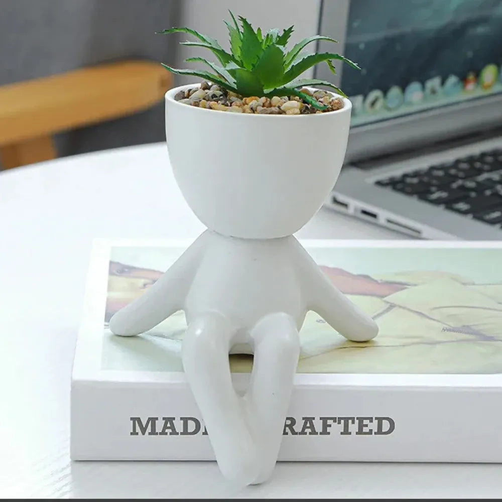 Vaso-Ceramico-Humanoide-Little Human-para-Suculentas-Loja-do-Jardinista