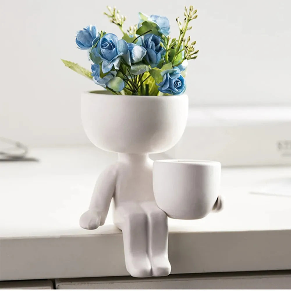 Vaso-Ceramico-Humanoide-Little Human-para-Suculentas-Loja-do-Jardinista