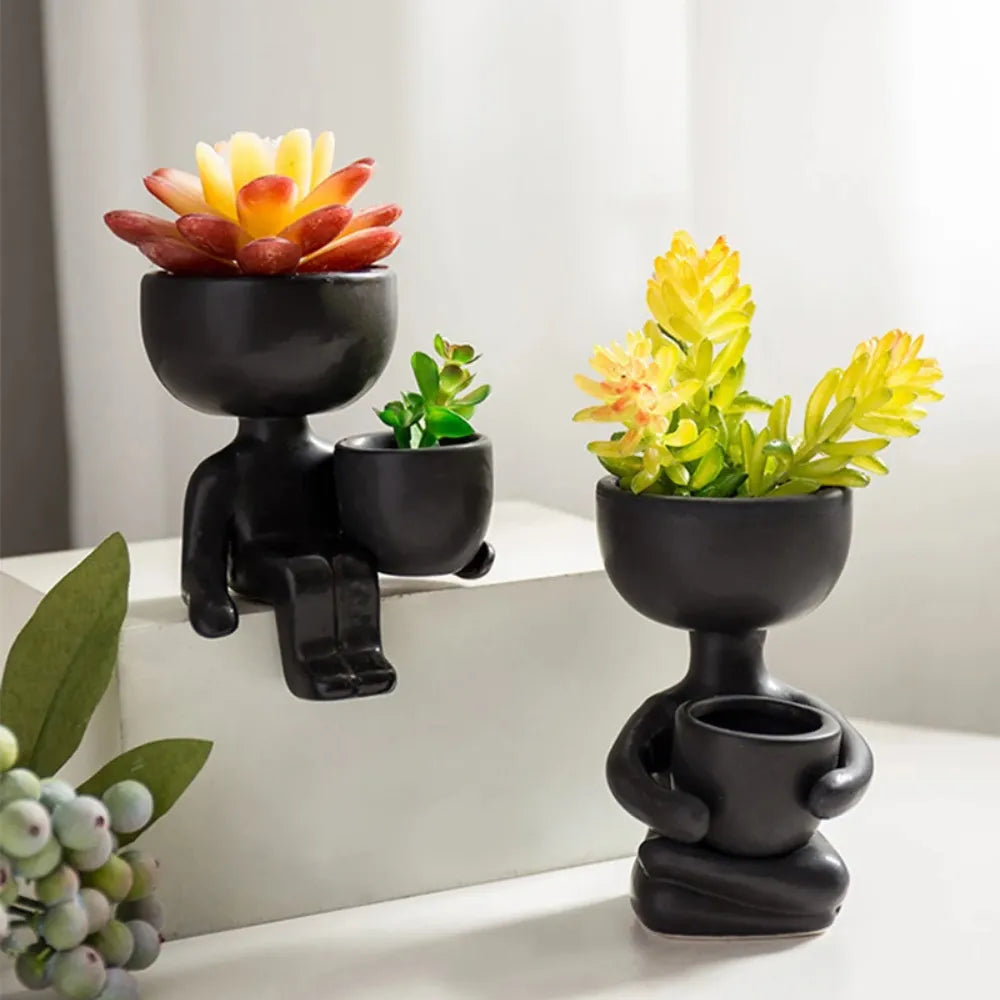 Vaso-Ceramico-Humanoide-Little Human-para-Suculentas-Loja-do-Jardinista