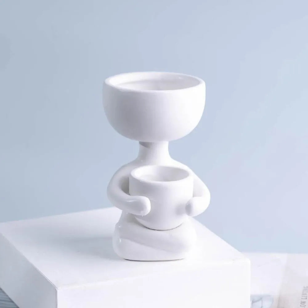 Vaso-Ceramico-Humanoide-Little Human-para-Suculentas-Loja-do-Jardinista