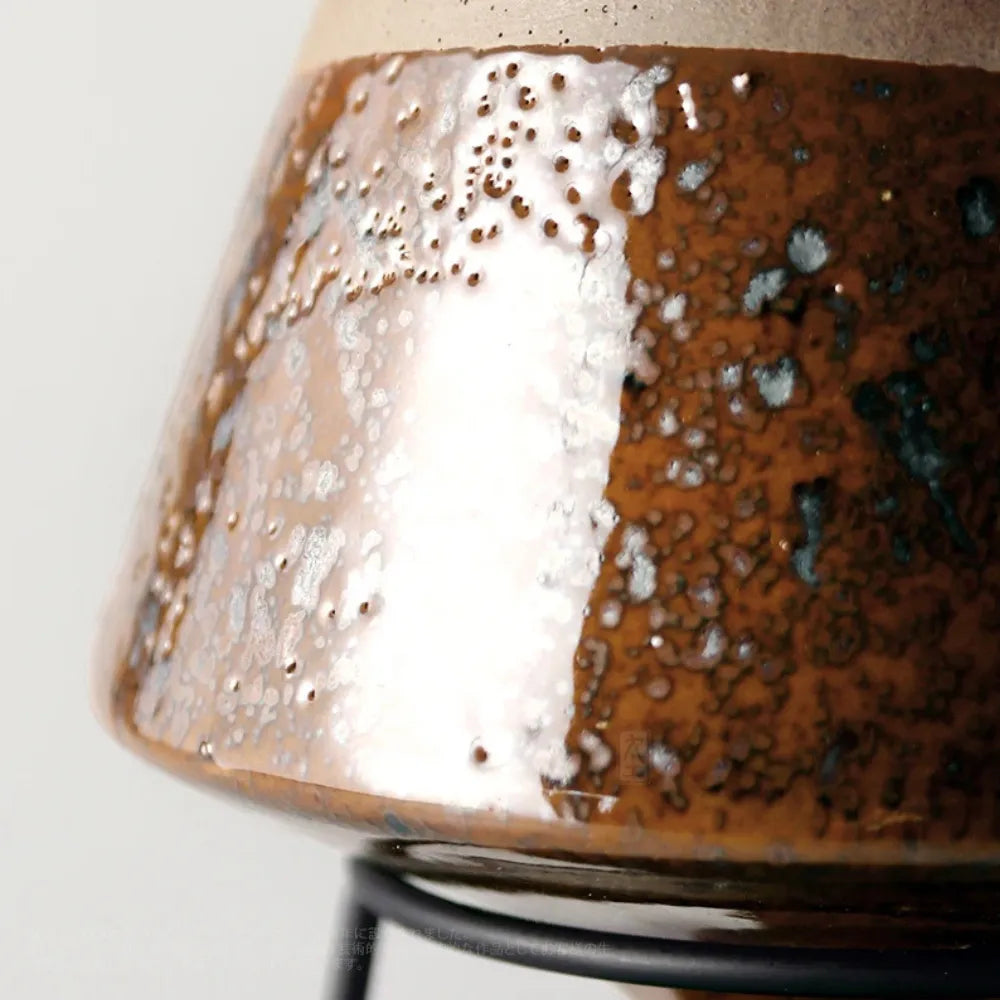 Vaso-Ceramico-Teardrop-com-Suporte-de-Metal-Loja-do-Jardinista