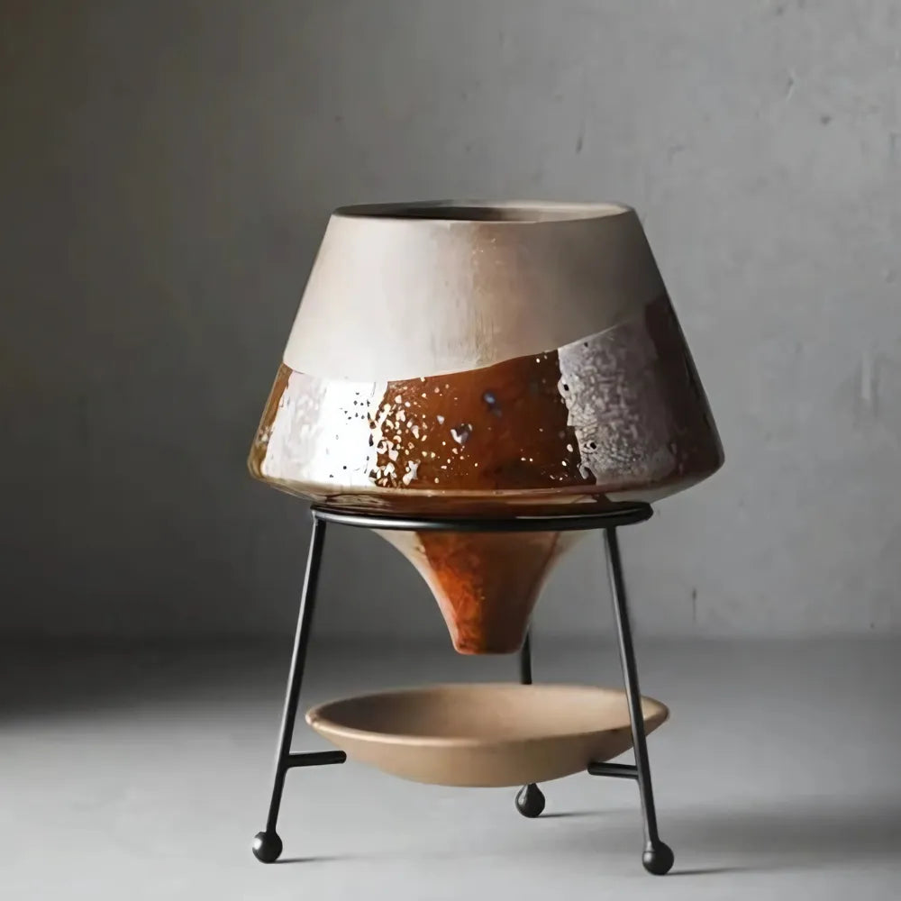 Vaso-Ceramico-Teardrop-com-Suporte-de-Metal-Loja-do-Jardinista