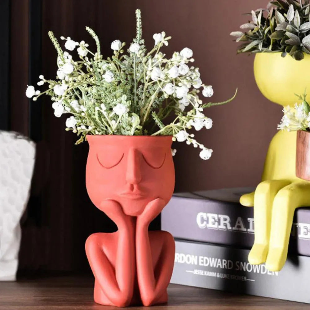 Vaso-de-Ceramica-Rosto-Abstrato-Rosto-em-Repouso-Decoracao-Divertida-e-Ecologica-Loja-do-Jardinista