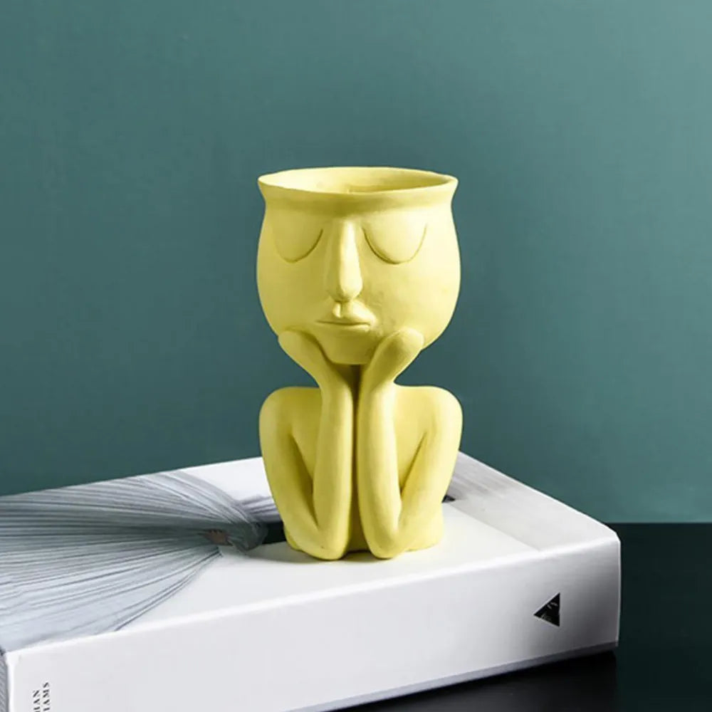 Vaso-de-Ceramica-Rosto-Abstrato-Rosto-em-Repouso-Decoracao-Divertida-e-Ecologica-Loja-do-Jardinista