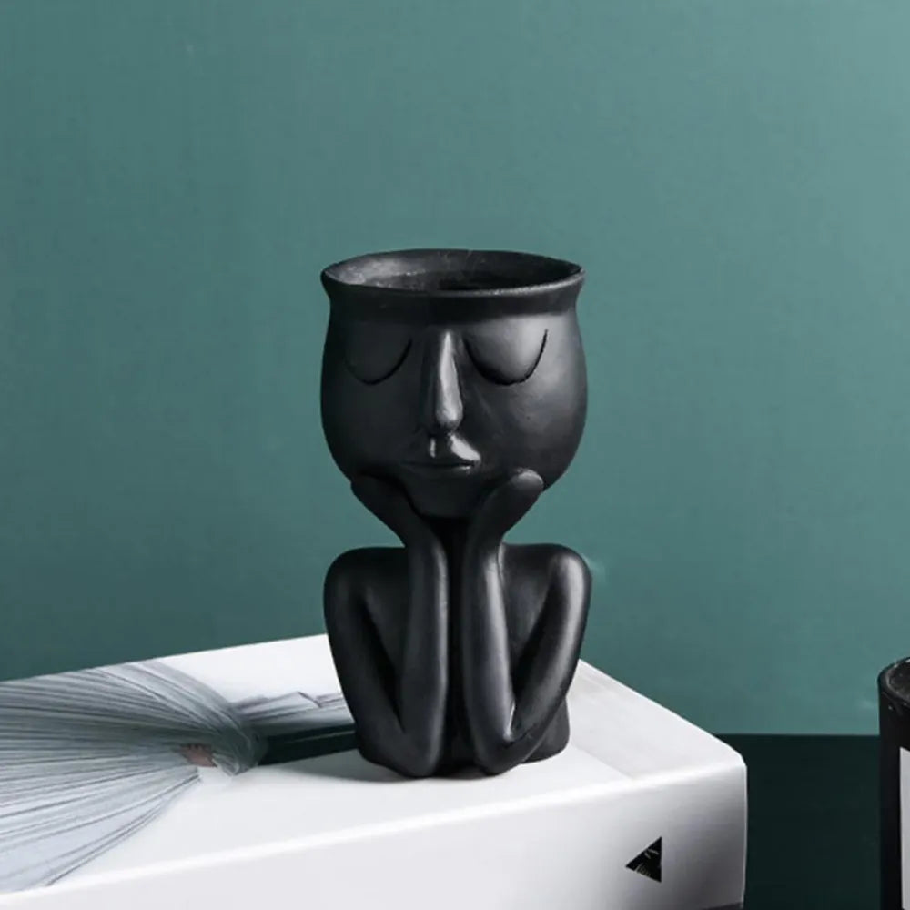 Vaso-de-Ceramica-Rosto-Abstrato-Rosto-em-Repouso-Decoracao-Divertida-e-Ecologica-Loja-do-Jardinista