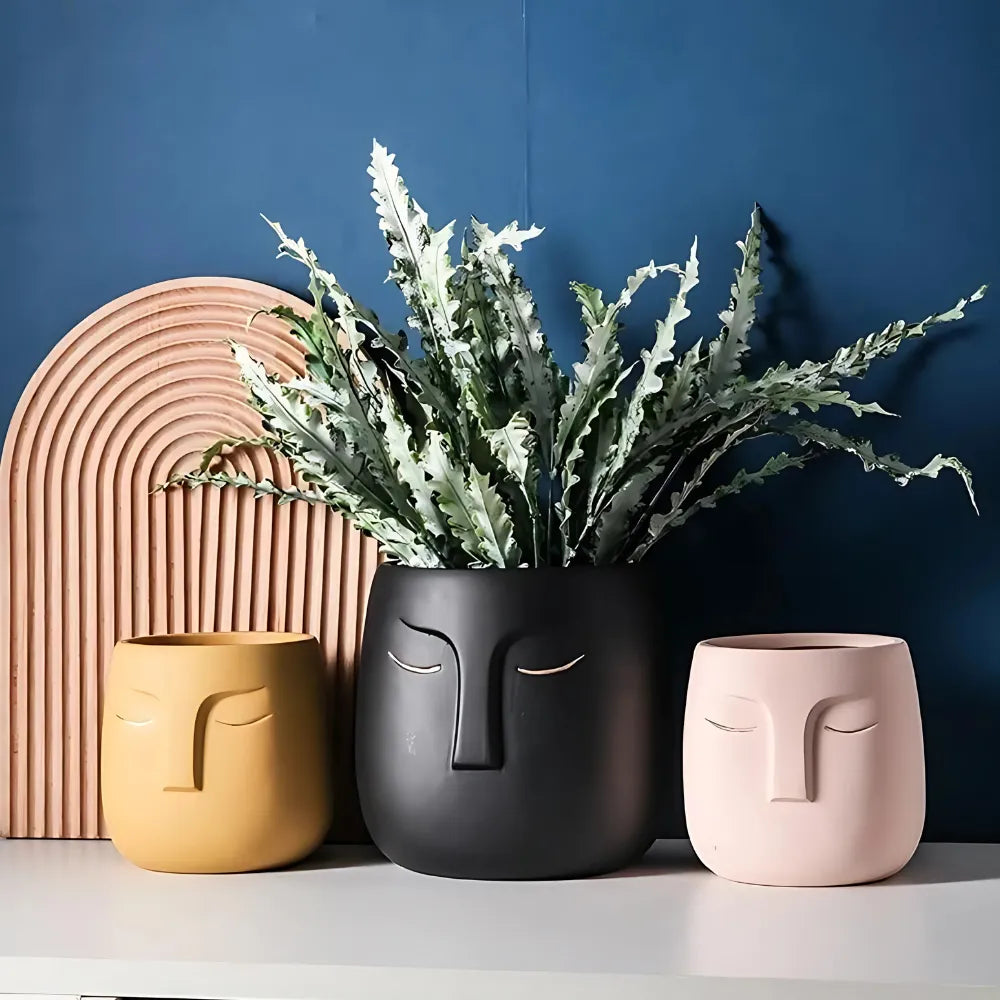 Vaso-de-Ceramica-Rosto-Abstrato-Sleeping-Face-Loja-do-Jardinista