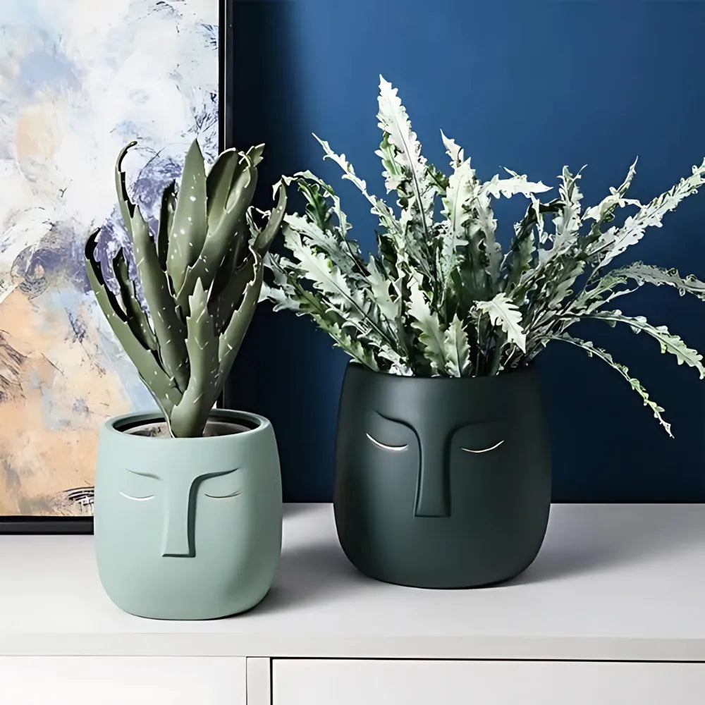 Vaso-de-Ceramica-Rosto-Abstrato-Sleeping-Face-Loja-do-Jardinista