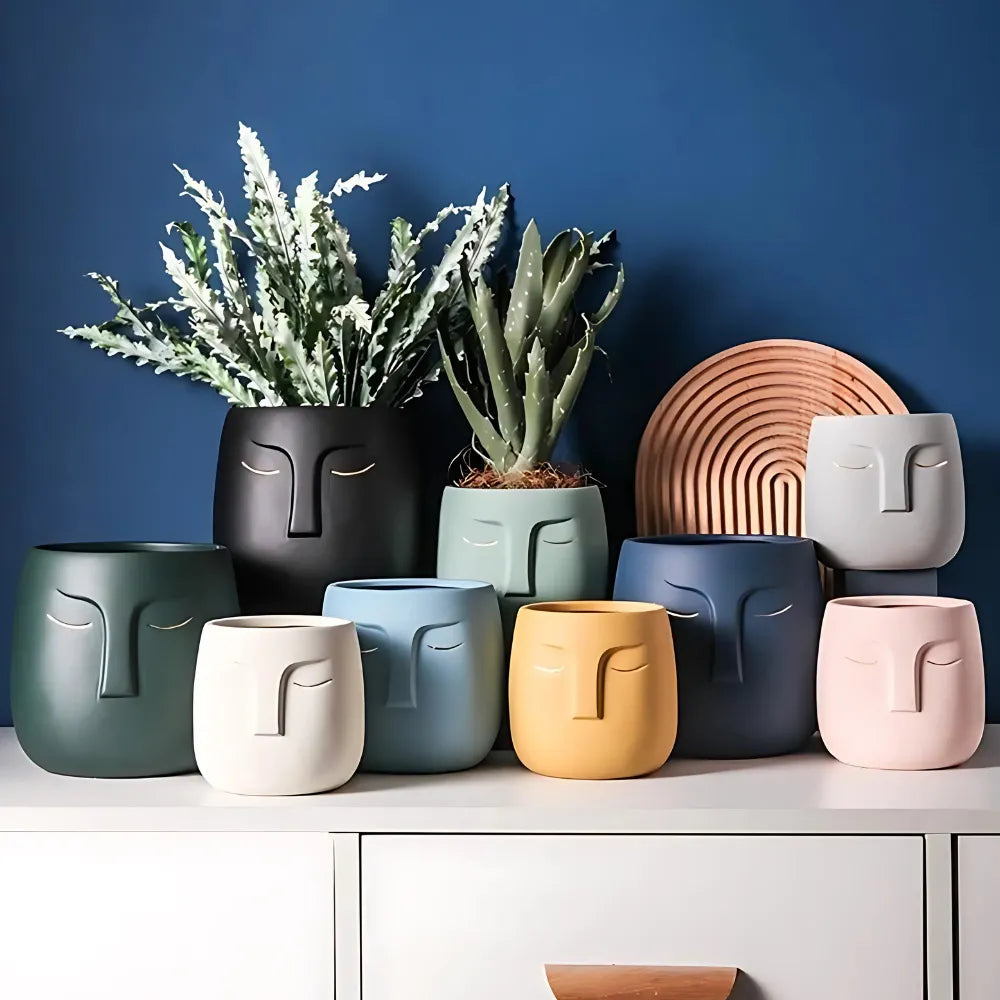 Vaso-de-Ceramica-Rosto-Abstrato-Sleeping-Face-Loja-do-Jardinista