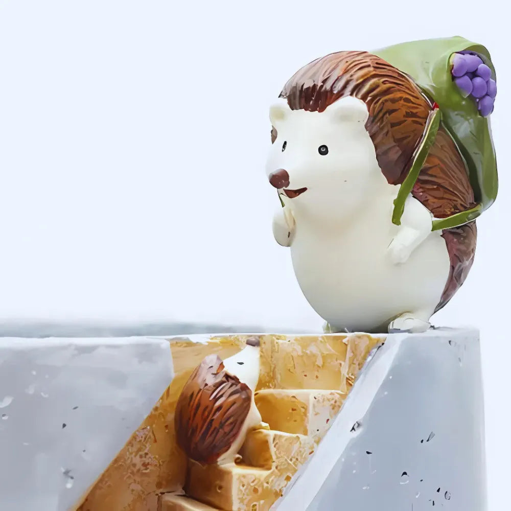 Vaso-de-Resina-Familia-Ourico-e-Coelho-Animal-Secret-Home-Loja-do-Jardinista