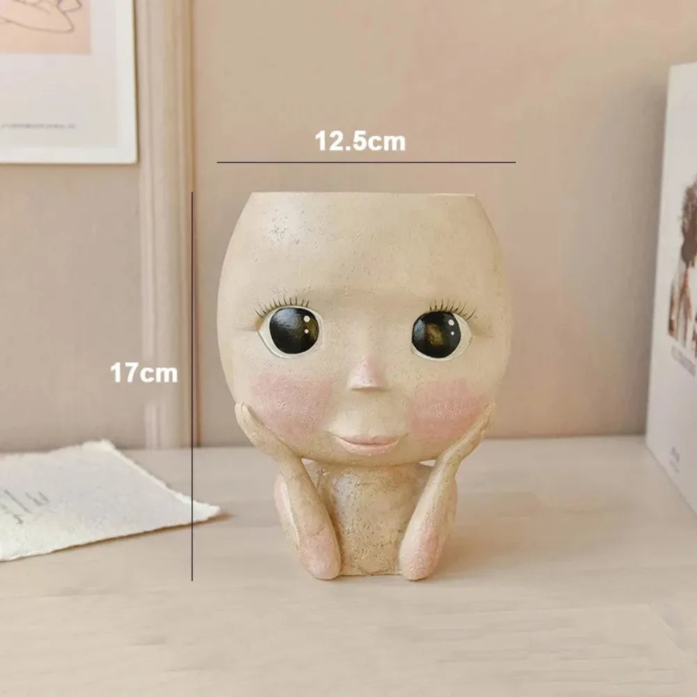 Vaso-de-Resina-Rosto-Feminino-Blushing-Face-Loja-do-Jardinista