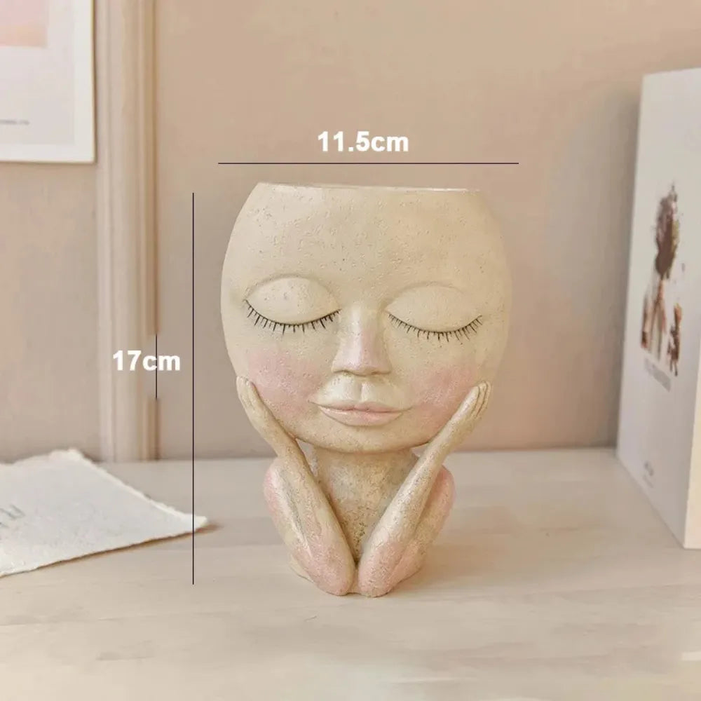 Vaso-de-Resina-Rosto-Feminino-Blushing-Face-Loja-do-Jardinista