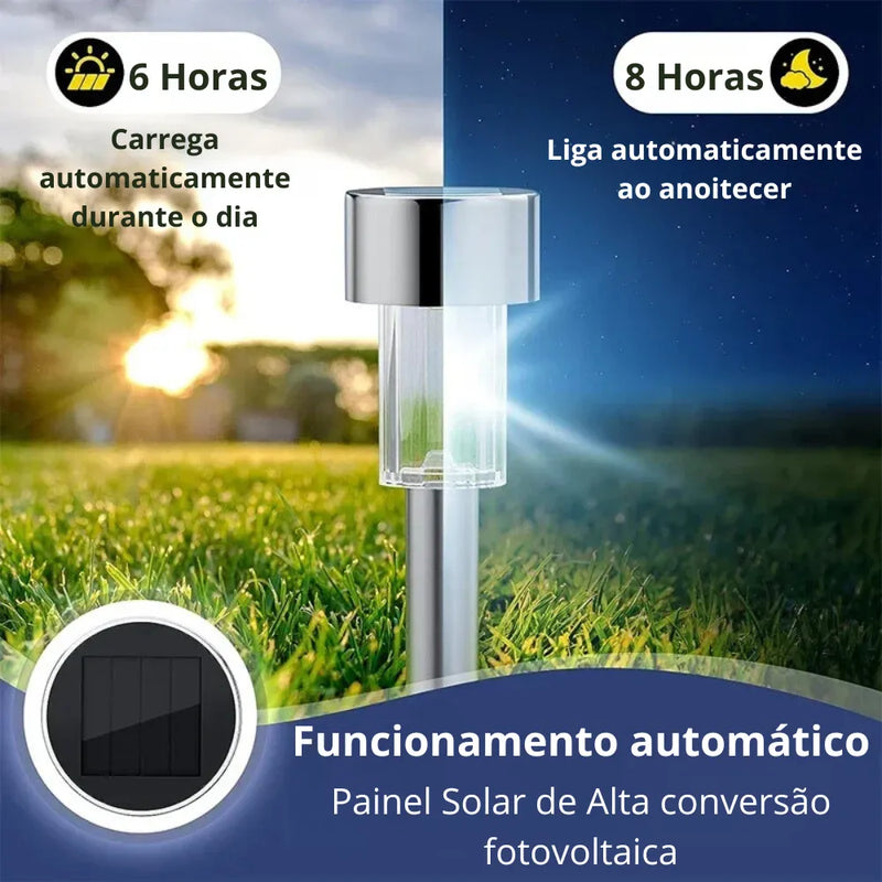 Os Balizadores tem Autonomia de 8 Horas, sendo carregado durante 6 horas sob luz solar direta