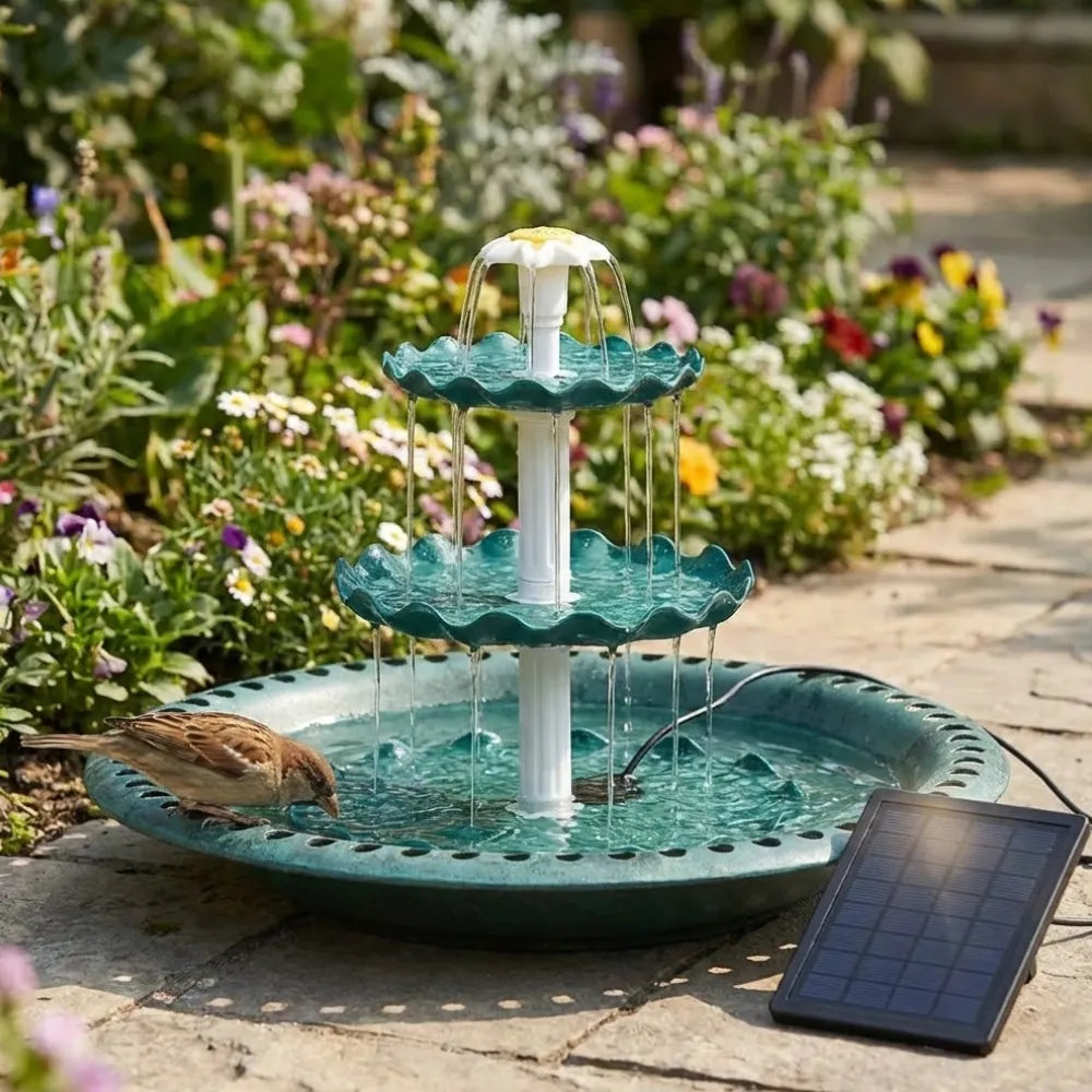 Fonte de Agua Solar para Passaros Bomba Solar para Jardins e Banho de Passaros loja do jardinista