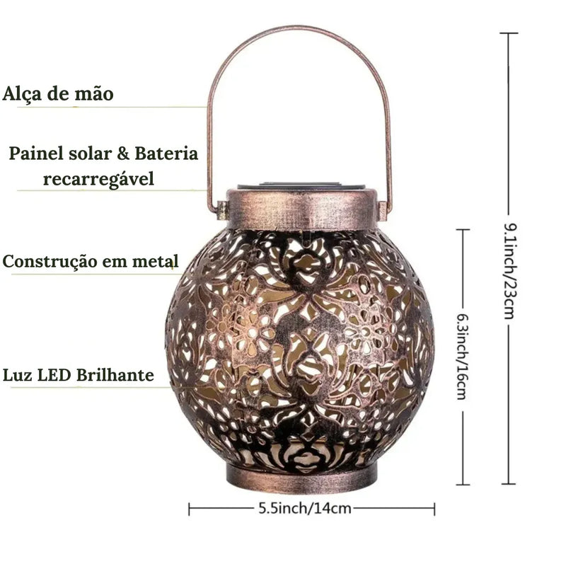 Variação Bronze com 14 Centímetros de Largura e 23 Centímetros de Altura total.