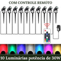 10 Luminárias de 30W com controle remoto