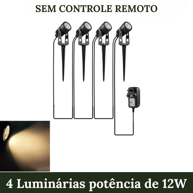 4 Luminárias de 12W sem controle remoto