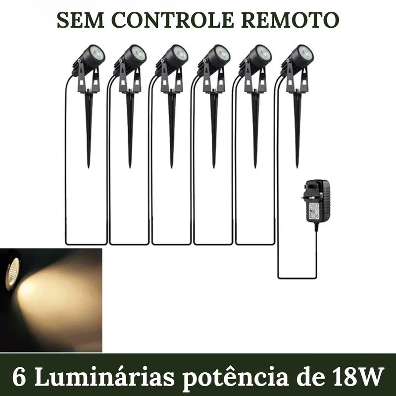 6 Luminárias de 18W sem controle remoto