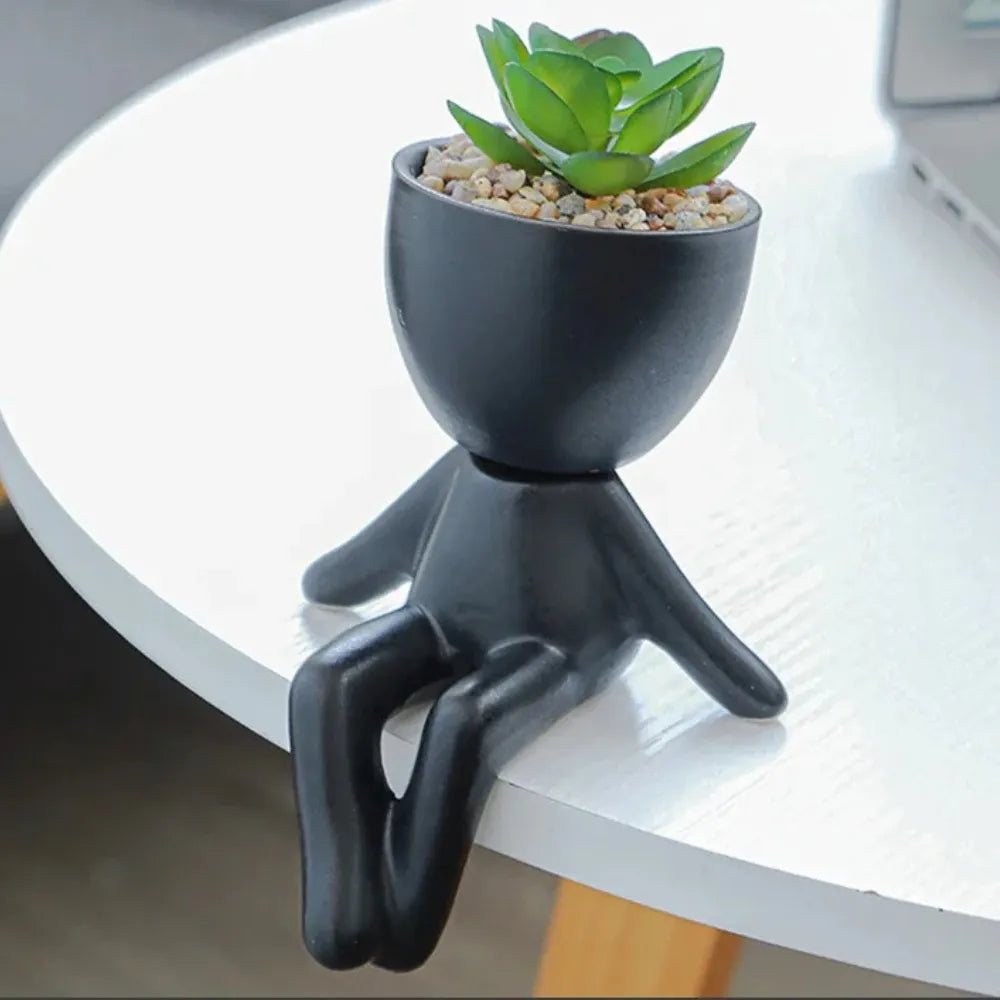 Vaso-Ceramico-Humanoide-Little Human-para-Suculentas-Loja-do-Jardinista