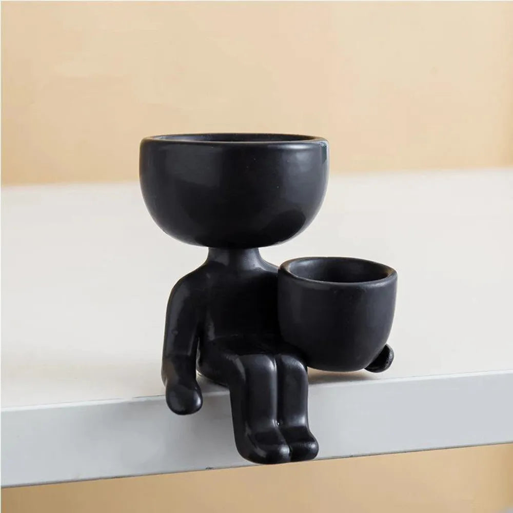 Vaso-Ceramico-Humanoide-Little Human-para-Suculentas-Loja-do-Jardinista