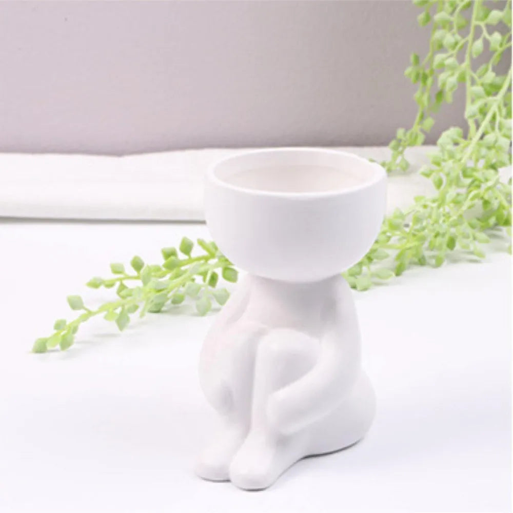 Vaso-Ceramico-Humanoide-Little Human-para-Suculentas-Loja-do-Jardinista